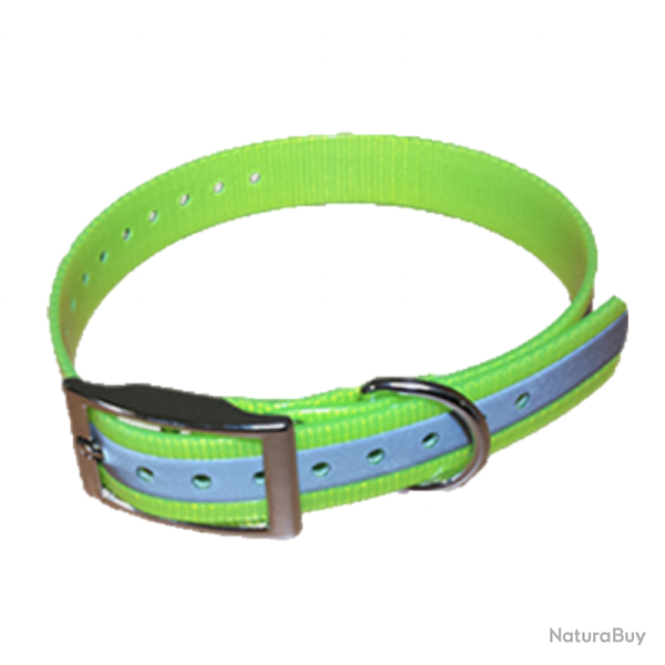 COLLIER HB DOG BIOTHANE BIOGOLD BANDE R�FLECTIVE 600 X 25 mm JAUNE