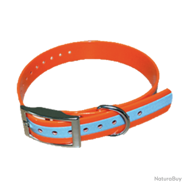 COLLIER HB DOG BIOTHANE BIOGOLD BANDE R�FLECTIVE 600 X 25 mm ORANGE