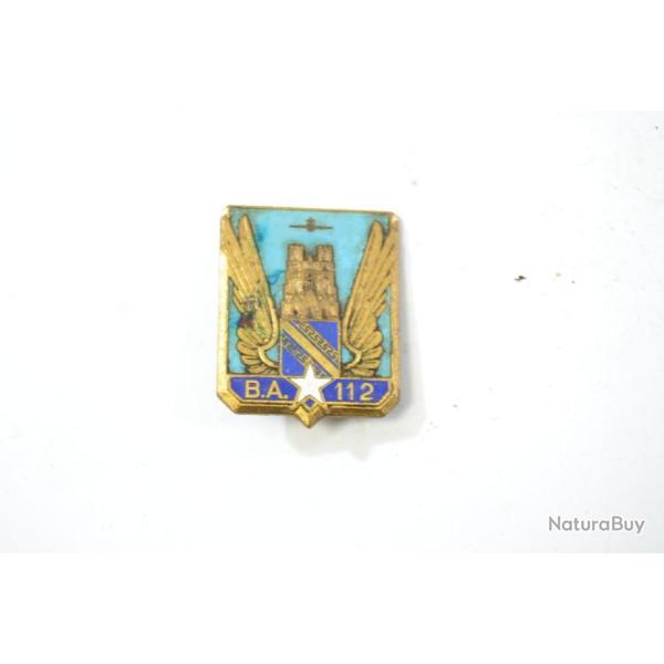 Insigne B.A. 112 Base A�rienne 112 Reims, sans marquage fabricant, dos guilloch�