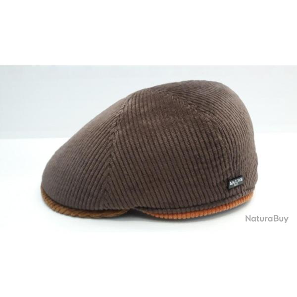 CASQUETTE "MARONE" EN VELOURS MARRON T58