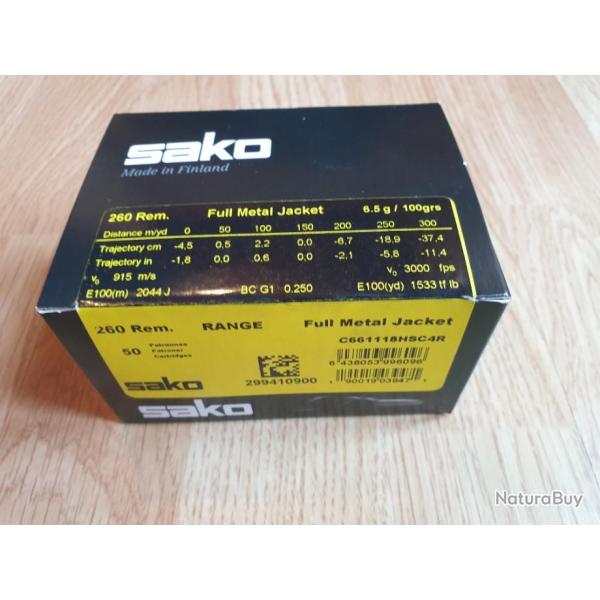 .260 rem SAKO range speedhead 100 gr - bte 50 pcs