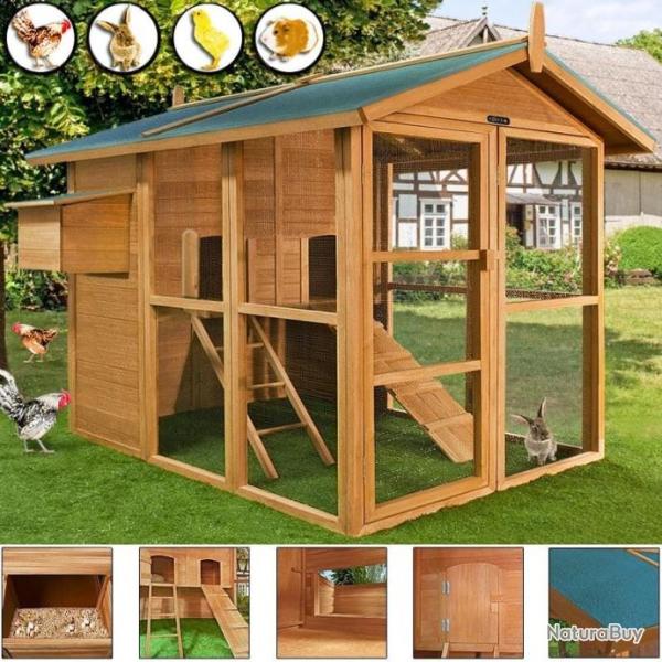 Poulailler XXL poule caille clapier lapin abri coq volaille poulailler en bois cielterre-commerce