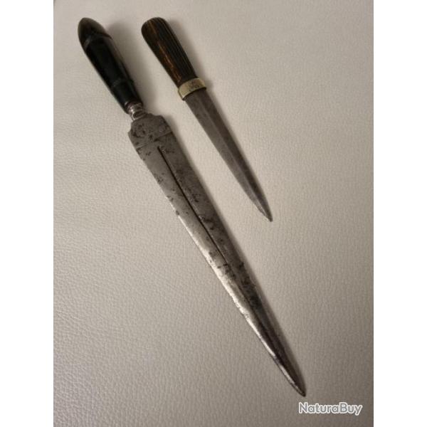 19e, Magnifiques 2 dagues anciennes g�noises,  Corses.