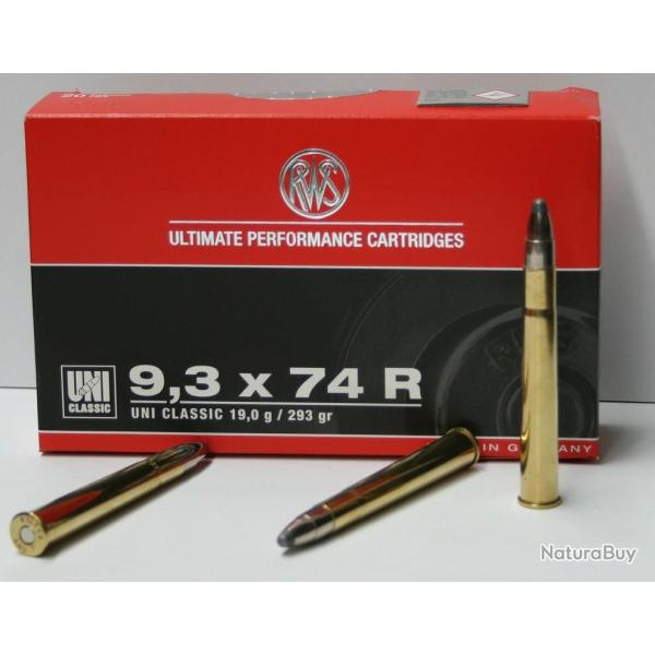MUNITION RWS 9.3X74R UNI CLASSIC 293GR X20