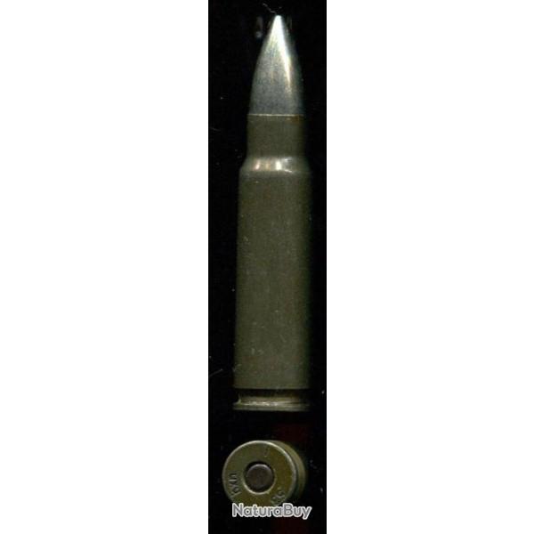 7.62 x 45 Tch�que - marquage : bxn 1 53 - balle nickel - �tui acier laqu� vert