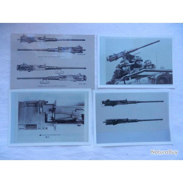4 photos militaires US am�ricaines -  mitrailleuses 2�me guerre