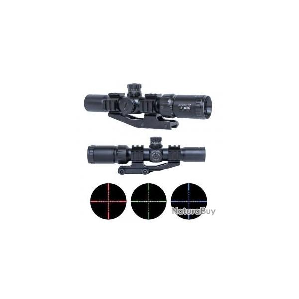 Lunette tactique Zasdar 1.5-4x30mm. Ret Mildot RVB illumin