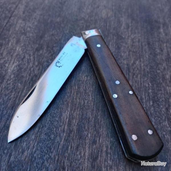 Couteau R�gional GARONNAIS COLLAS M�DAILLE de ARGENT Manche en Bois