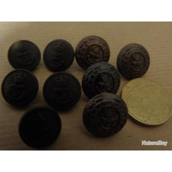vintage boutons Marine royale de l'arm�e anglaise