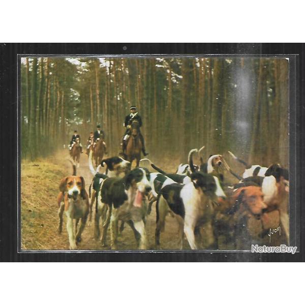dans les for�ts de france par barbier petit chasse � courre en for�t carte postale moderne