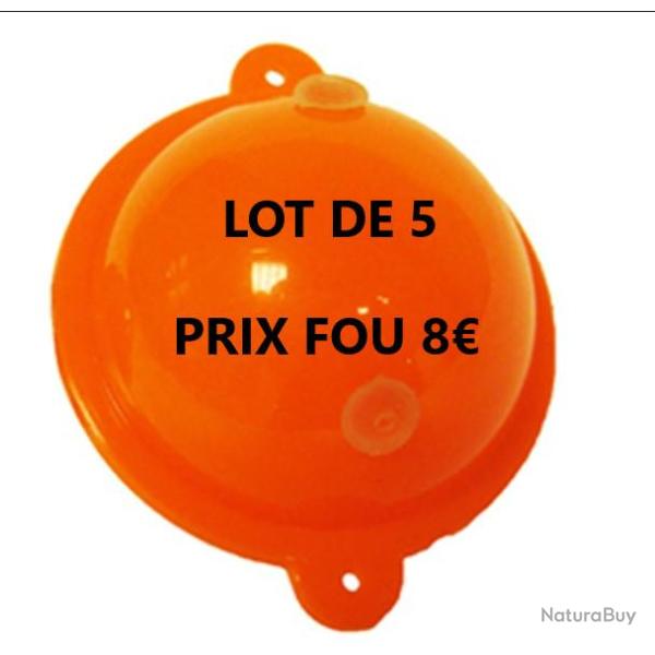 LOT DE 5 FLOTTEURS AUTAIN Buldo Spherique   � 45   Rouge 18 GR
