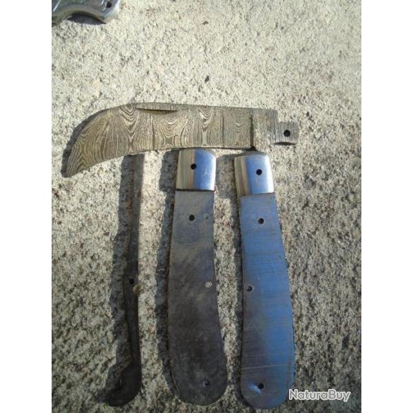 Couteau Serpette � Assembler Customiser Lame Acier Damas 128 Couches Assembler & Monter un Manche