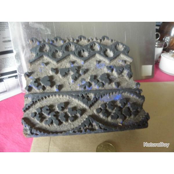 19me sicle, bois indien, bloc d'impression de papier peint