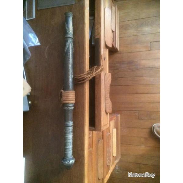 Magnifique couteau SHAN Thai, manche et fourreau en argent martel� 19�me :120�,