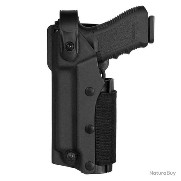 Holster gaucher Zoom VKZ8 noir pour GLOCK 17/18/19/22/23 avec lampe/laser