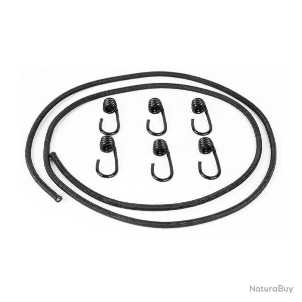 Kit sandow  8 mm - longueur 2 m + 6 crochets rglables noir