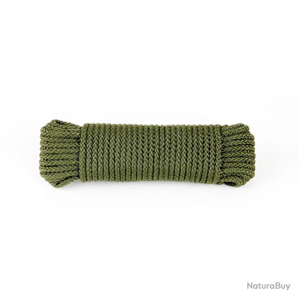 Drisse corde  5 mm - longueur 15 m vert olive