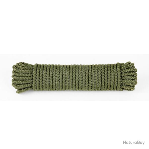 Drisse corde  7 mm - longueur 15 m vert olive