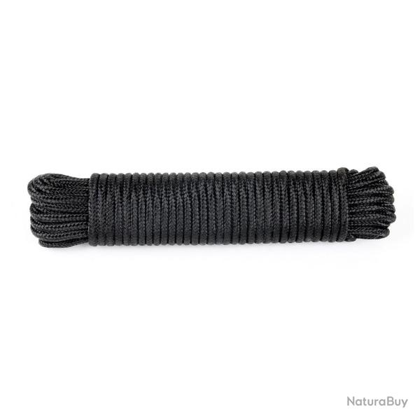 Drisse corde � 7 mm - longueur 15 m noir