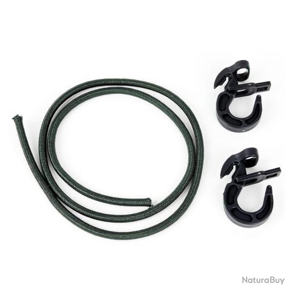 Kit sandow  6 mm - longueur 1 m + 2 crochets rglables vert olive