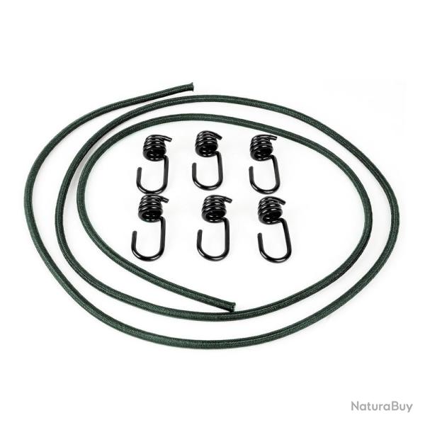 Kit sandow  6 mm - longueur 2 m + 6 crochets rglables vert olive