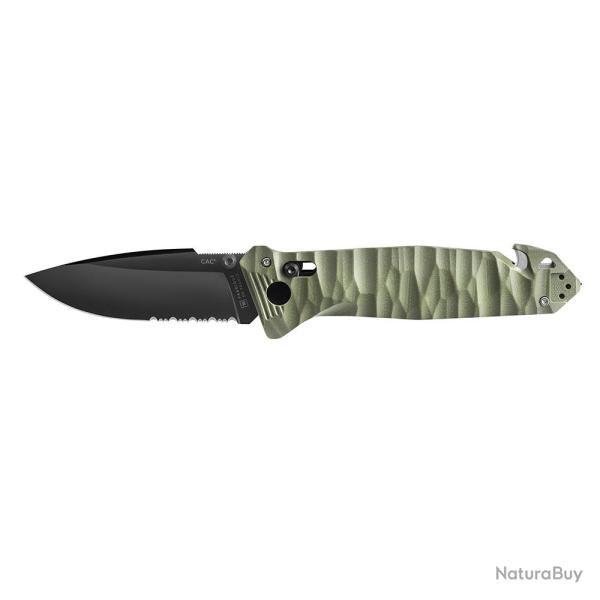 Couteau de poche Cac� S200 serration G10 vert olive