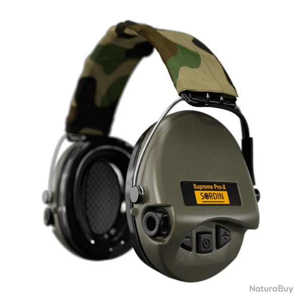 Casque anti-bruit Supr�me Pro-X serre-t�te tissu camo fr/ce coussinets mousse