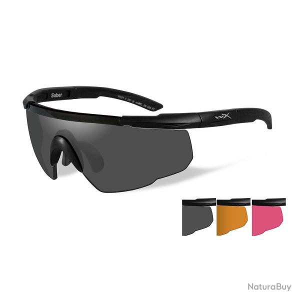Lunettes de protection balistiques Saber Advanced �crans fum�/orange/rouge