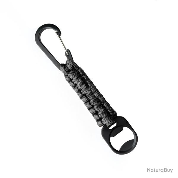 Porte-cl�s en paracorde noir avec d�capsuleur