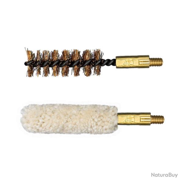 Lot de 2 brosses de nettoyage combin�es pour arme calibre .40"/10 mm