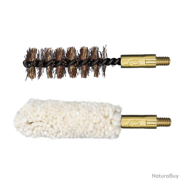 Lot de 2 brosses de nettoyage combin�es pour arme calibre .45"/11,43 mm