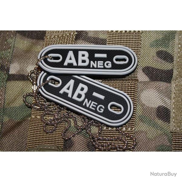 Patch AB- tour de cou 70 X 25 mm Gomme 3D noir