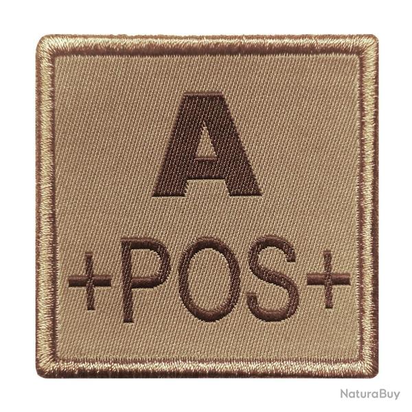 Groupe sanguin A positif brod sur tissu tan