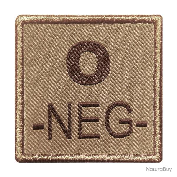 Groupe sanguin O ngatif brod sur tissu tan