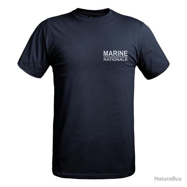 T shirt Strong texte Marine Nationale bleu marine