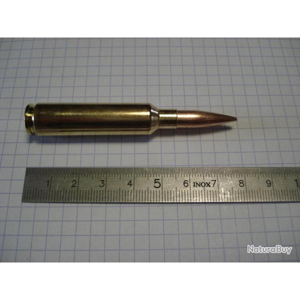 une cartouche de 6,5-284 Norma, ogive golden target, pour collection