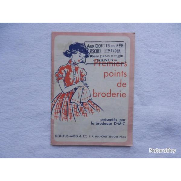 ancien livret carnet de couture premiers points de broderie D.M.C. Mulhouse-Aux doigts de f�e Nancy