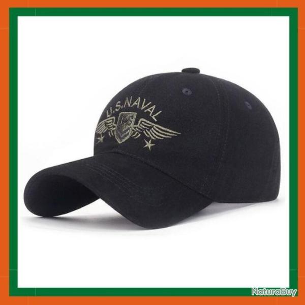 Casquette US NAVAL - Noir - Coton - Livraison gratuite et rapide