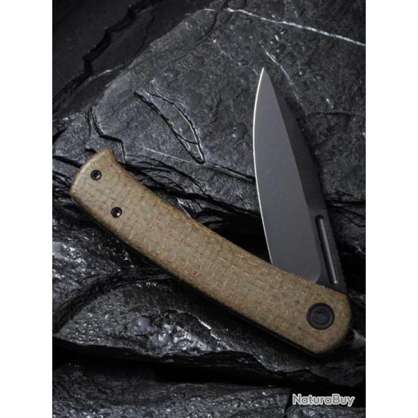 Couteau CIVIVI Cetos Coarse Green Lame Acier 14C28N Manche Micarta IKBS Linerlock Clip CIVC21025B3 -