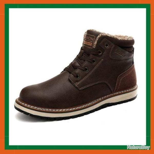 Chaussure de marche - Chaussure rembourre - Simili cuir - Marron - Livraison gratuite