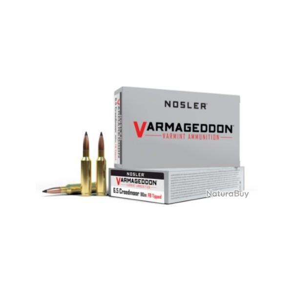 Cartouches Nosler VARMAGEDDON- 6.5 Creedmoor 90gr VG FB Tipped par 20