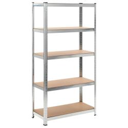 &Eacute;tag&egrave;re de rangement charge lourde robuste atelier garage outils acier galvanis&eacute; et MDF 180 cm 02_0