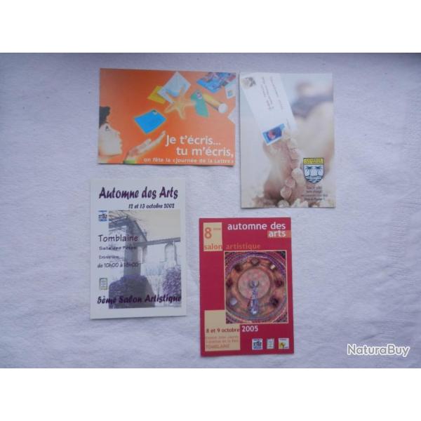 lot de 4 cartes postales publicitaires Salon Automne des Arts Tomblaine 54