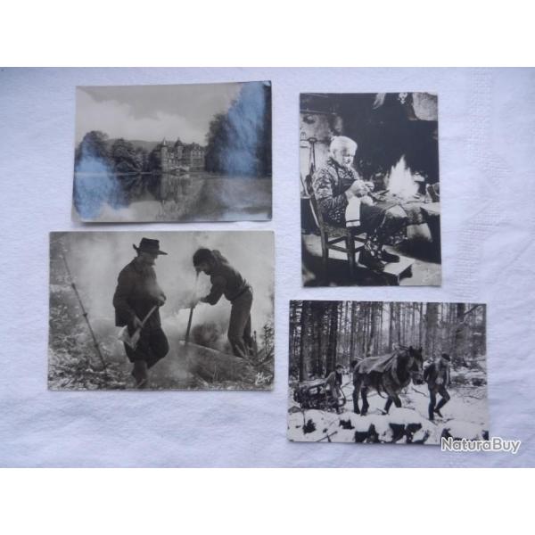 lot de 4 cartes postales - ch�teau de Vizille 38 - anciens m�tiers Vosges 88