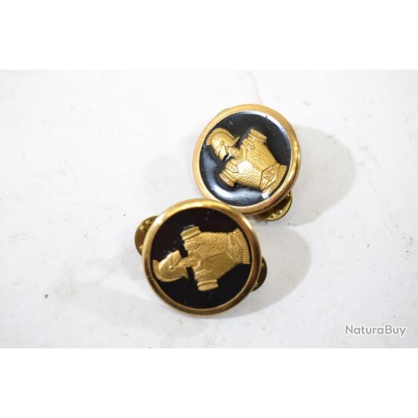 Insignes de col G�nie Arm�e Fran�aise. Coinderoux 29mm