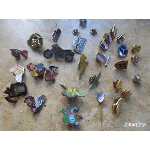 lot pin's militaire auto BD hussard tir VBL ancien combattant Total dragon moto avion tintin heroic