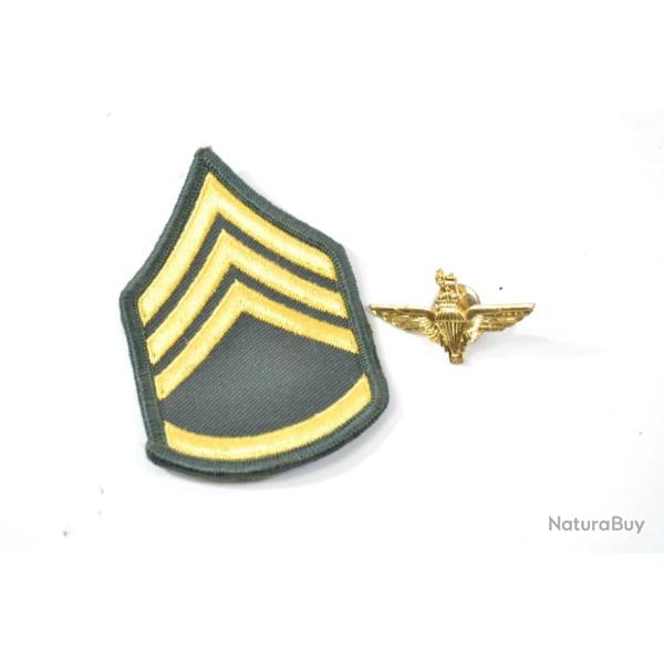 Lot insigne patch de grade US et insigne pins parachutiste