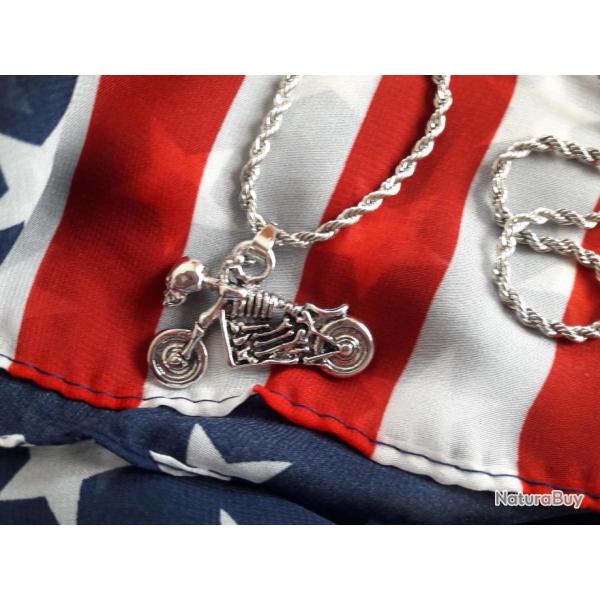 BIKER AM�RICAIN HARLEY DAVIDSON INDIAN MOTORCYCLE BIJOUX MIXTE + Chaine ??
