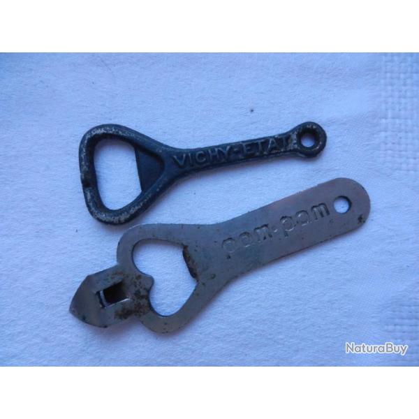 lot de 2 anciens dcapsuleurs - Vichy Etat et Pam-Pam