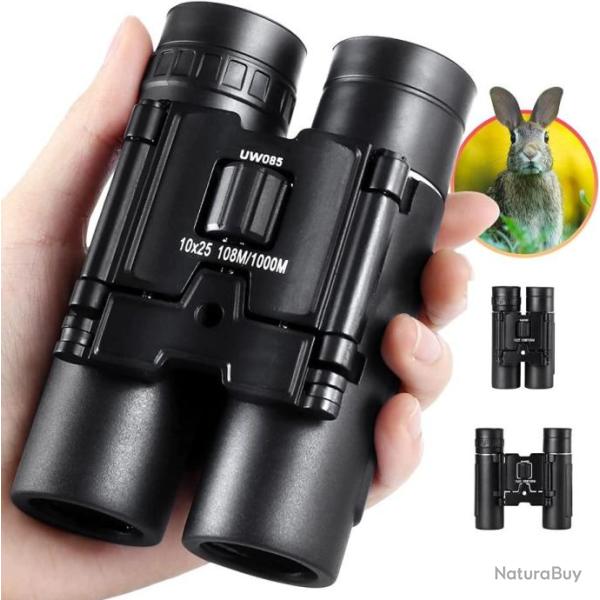 Jumelles Compactes 10x30 Puissantes tanches Randonne Observation Oiseaux Voyage